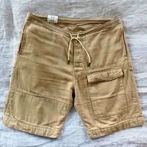Billy Reid Selvedge Cotton/Linen Cargo Short - Medium - Khaki